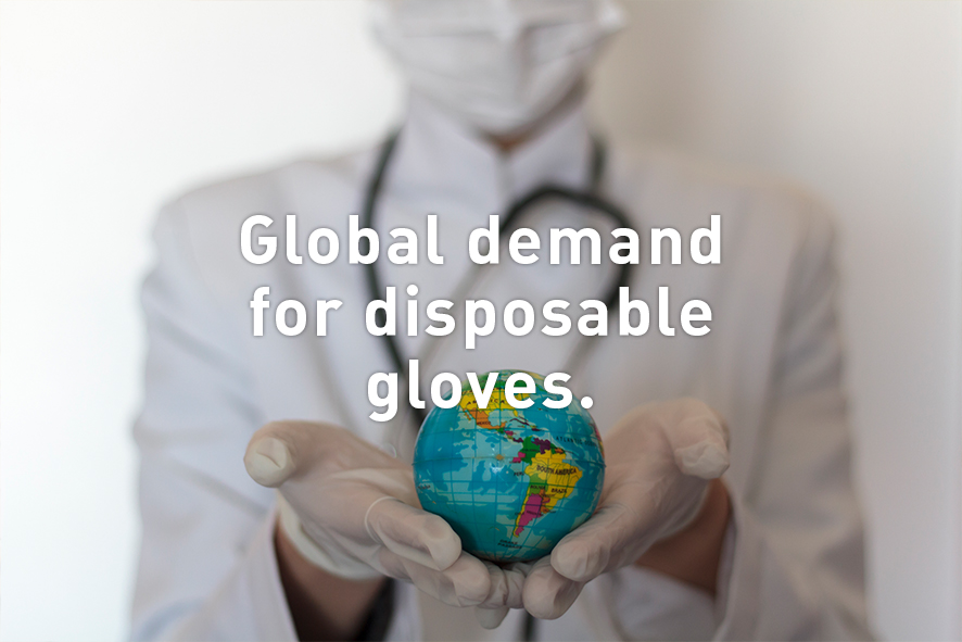 Global demand for disposable gloves