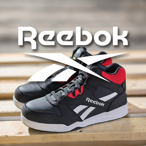 Reebok safety shoes with roots in top basketball